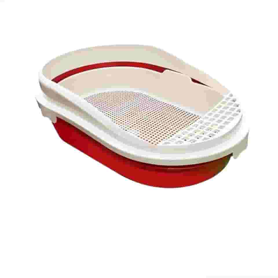 Banheiro Sanitária para Gatos com Sistema de Peneira,Furba Furacão, Tamanho Grande (Vermelho)