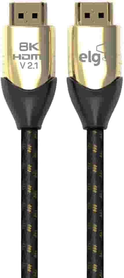 ELG, HS8K30, Cabo HDMI 2.1V, Áudio e Vídeo, 8K, UltraHD, 3D Ready, 3 metros, High Speed Bandwidth 48Gbps, Conectores Banhados a Ouro 24k, Preto