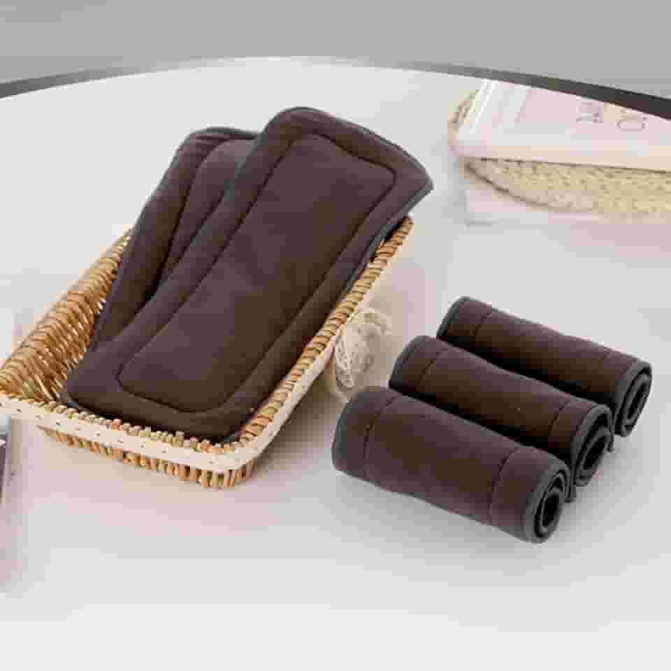 5 Absorvente Para Fraldas Ecológica 5 Camadas Com Inserção de Carvão de Bambu (5 Unidades) Toque Seco