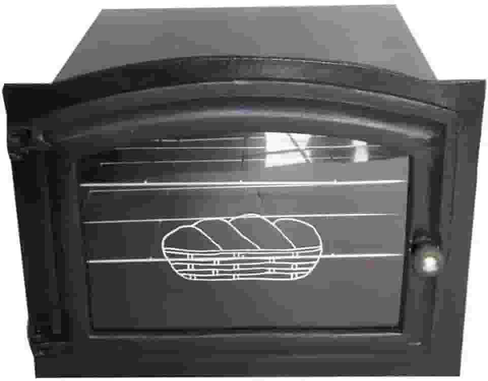 Forno Ferro Fundido Porta Vidro Fogão A Lenha 48x35x30cm P