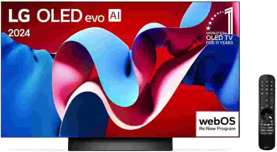 Smart TV 4K 65" LG OLED evo OLED65C4 Processador α9 Ger7 AI Painel 144Hz Intensificador de Brilho Design Ultra Slim Dolby Vision Dolby Atmos