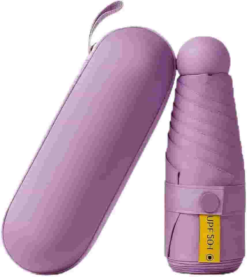 Guarda chuva de Bolso Ultra Compacto e Versátil – Mini Guarda-chuva Dobrável com Proteção UV, Leve e Portátil – Inclui Estojo Estilo Cápsula para Chuva e Sol