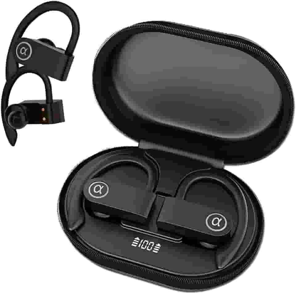Fone de Ouvido Bluetooth Esportivo 5.4 Sem Fio IPX5 À Prova D'água Com Microfone LED Display 45 Horas de Bateria Ideal Para Corridas, Atividades Físicas, Videogame, IPhone e Android