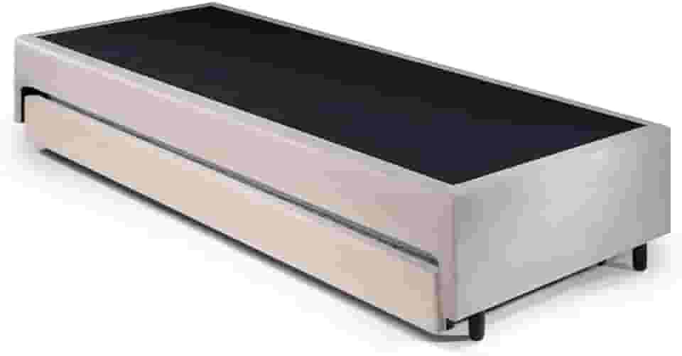 Base Box Solteiro King com Cama Auxiliar 96x203x28cm Bege
