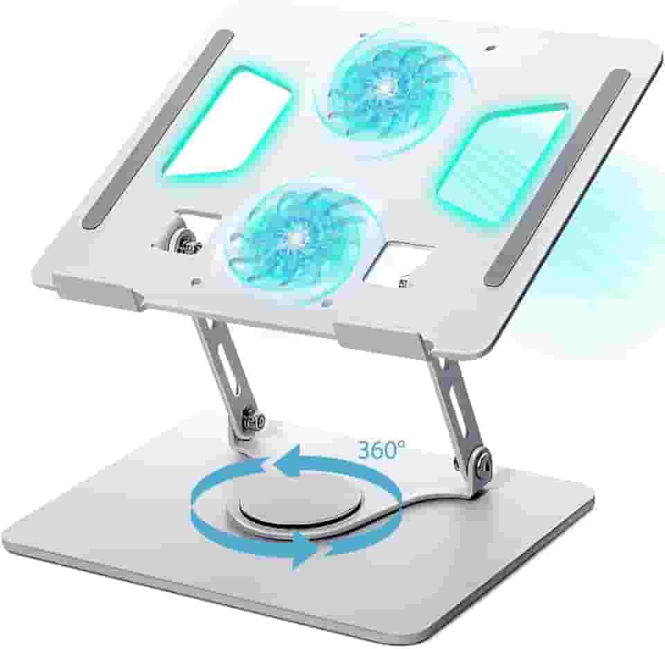 Suporte para Notebook e Tablet de Mesa Com Rotação - Base e Apoio para Notebook - Branco