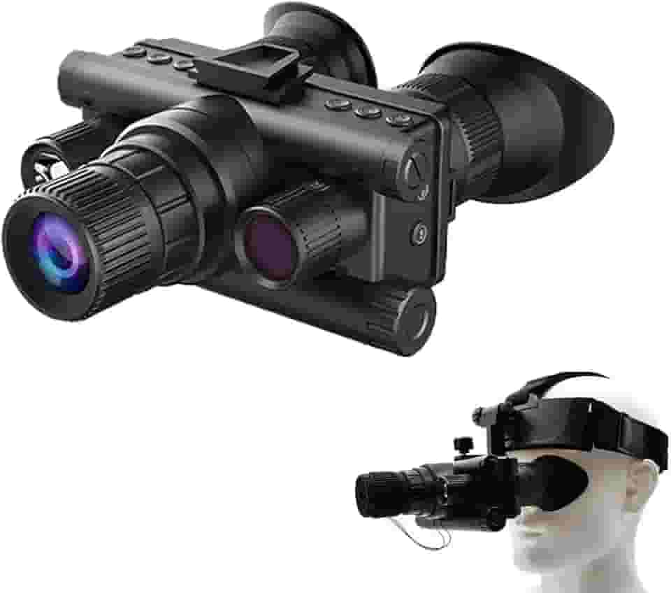 Óculos De Visão Noturna Binóculo Infravermelho Alça Cabeça Gravação e reprodução em HD para vigilância de acampamento