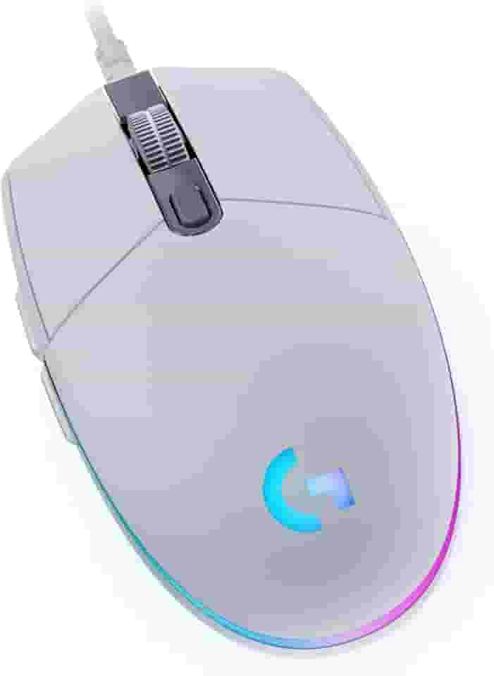 Mouse Gamer Logitech G203 LIGHTSYNC RGB, Efeito de Ondas de Cores, 6 Botões Programáveis e Até 8.000 DPI - Branco