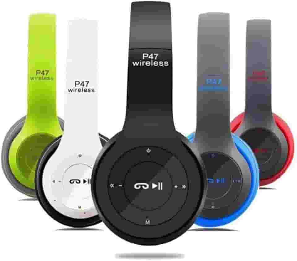 Fone de Ouvido Headphone Sem Fio Estéreo Bluetooth P47 Wireless Micro Sd 5.0 Dobrável Com Microfone Regulável Marca Nosredna Shop