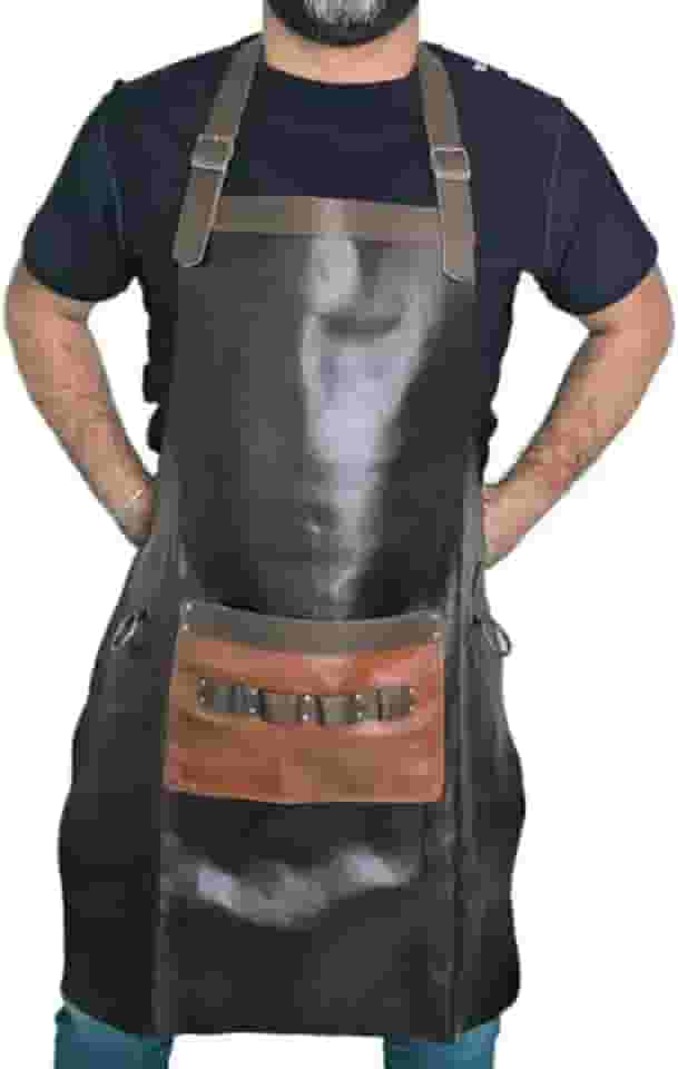 Avental Masculino Raiz Churrasqueiro em Couro com Alça X