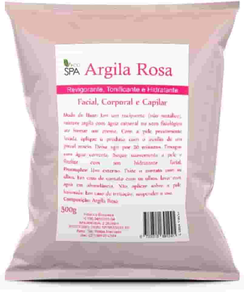 Argila Verde, Preta, Rosa, Branca, Amarela, Mascara Facial - Capilar 500g (ROSA 500G)
