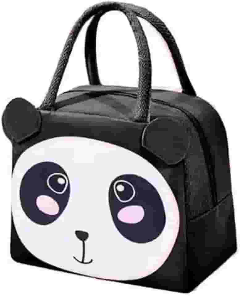 Lancheira Escolar Bolsa Termica Infantil Com Estampas De Animais 3D Marmita Para Meninos E Meninas Manter Os Lanches Frescos Marca LC Pagotti (PANDA PRETO)
