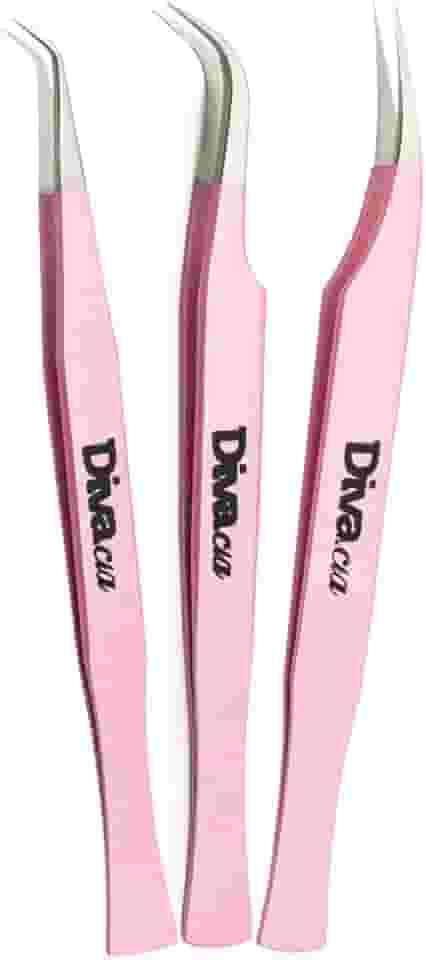 Kit 3 Pinças Extensão De Cílios Alta Precisão Para Volume Russo, Mega Volume, Fios Tecnológicos Lash Designer