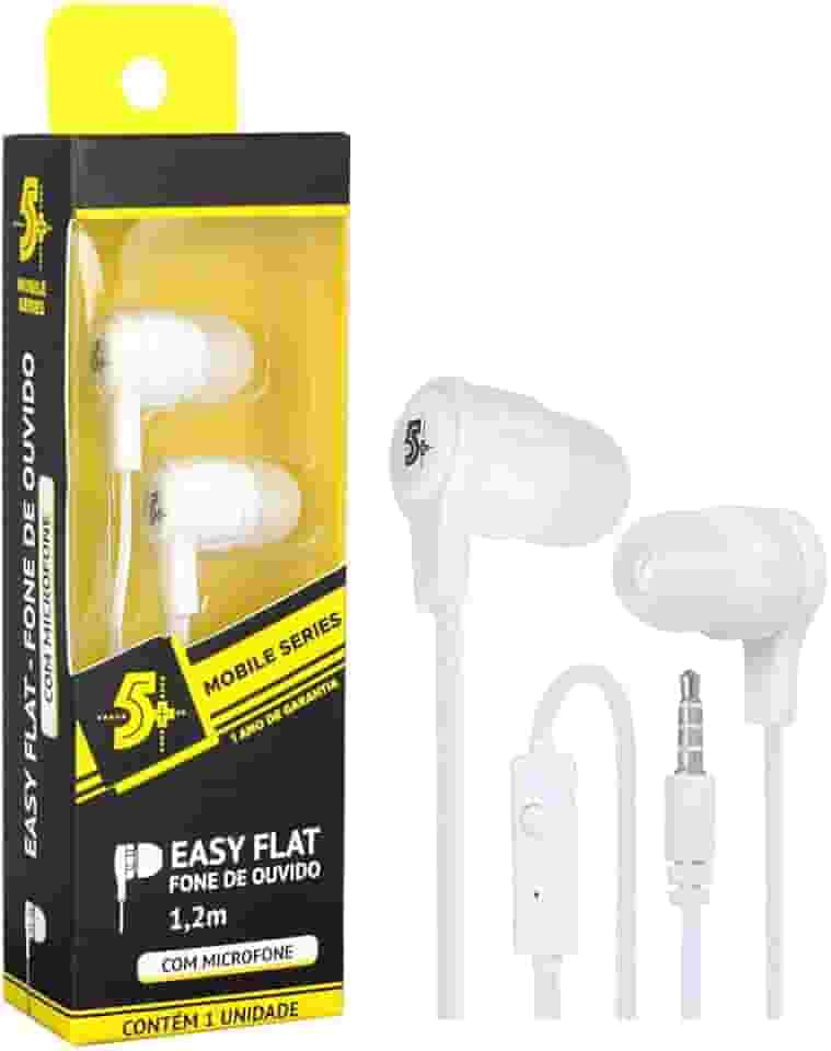 Fone De Ouvido Easy Flat C/Microfone Branco, Santana Centro, 043-0022