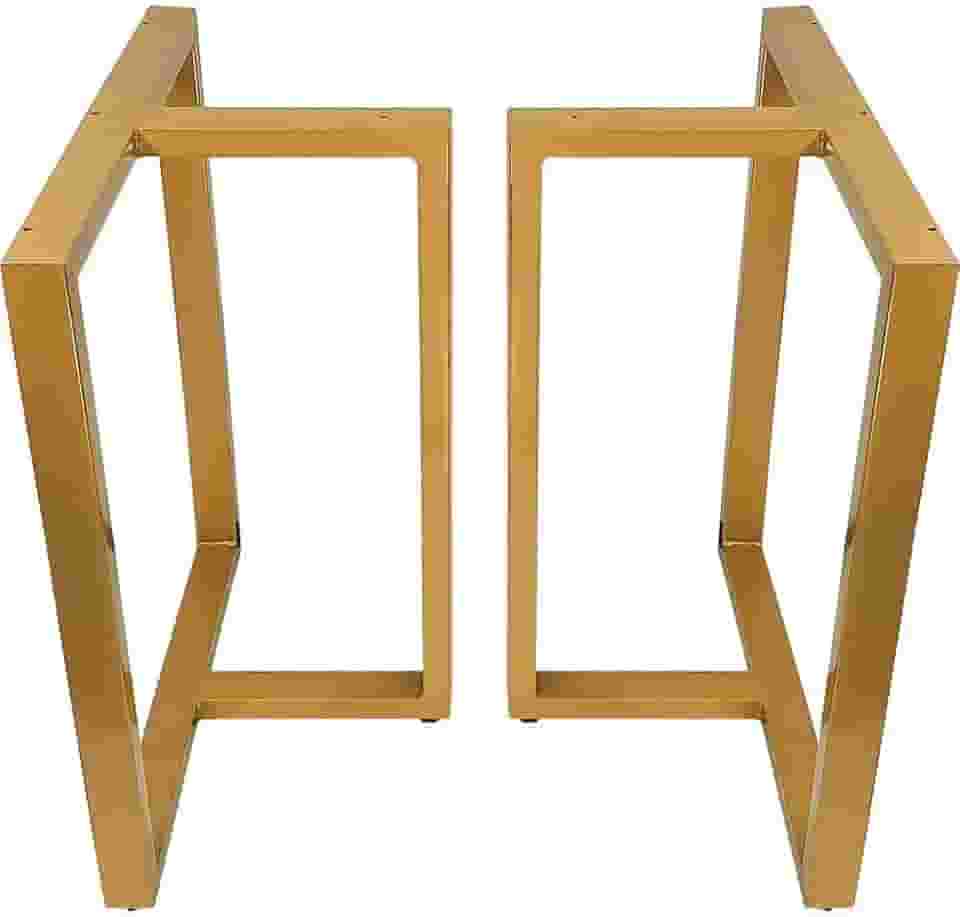 Base de Mesa de Jantar Kansas para Tampos de Vidro Pedra e Madeira até 200cm x 100cm - dourado