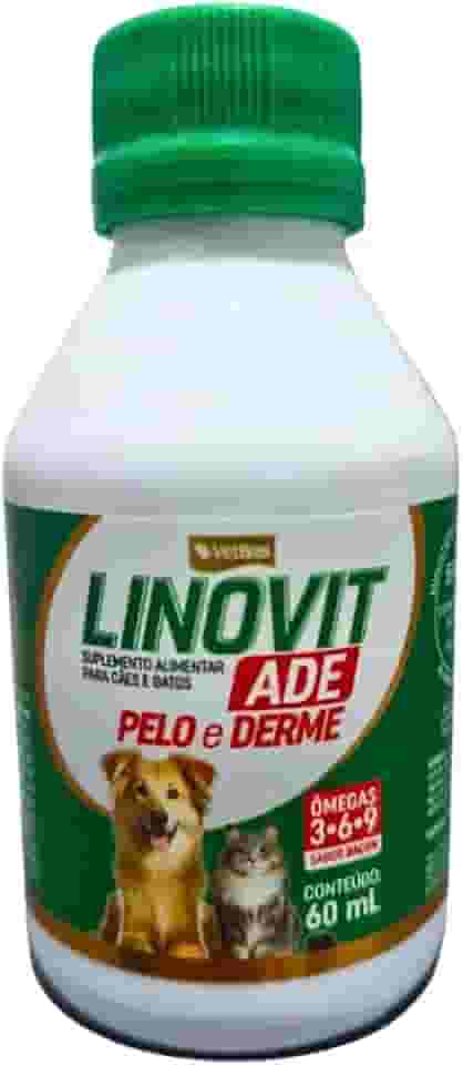 Suplemento Cães-Gatos Pelo e Derme Linovit ADE 60ml Vetbras