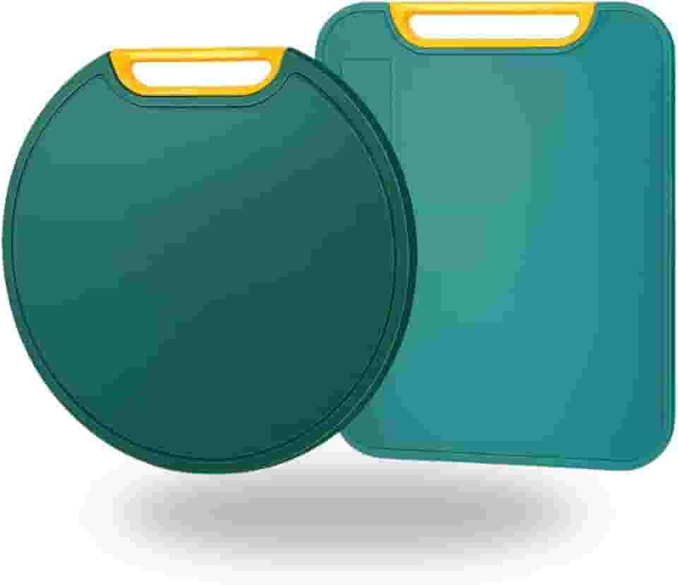 Kit 2 Tábuas De Corte Antibacteriana Para Frutas, Legumes E Carnes Antiderrapante, Resistente E Fácil De Limpar Cozinha Gourmet Verde