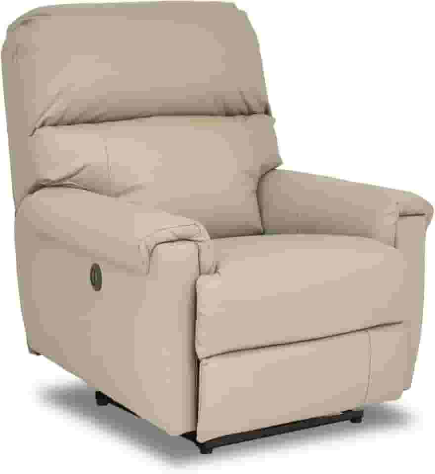 Poltrona Reclinável Elétrica em Couro Natural, 120kg Suportados, Sistema SoftSpring, Autovolt 90-240v, 85x105x105cm (Botão Lateral + USB, Bege)