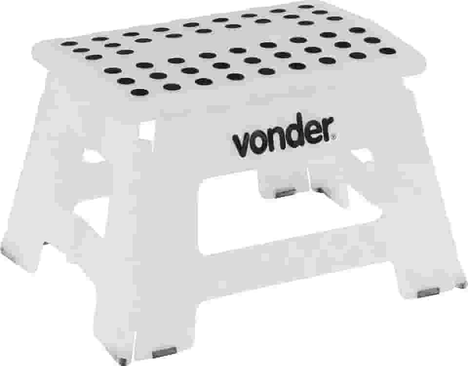 Banqueta Plástica Dobrável, Branca, Altura 220 Mm, Vonder