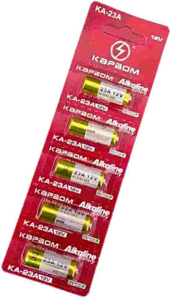 Cartela Com 5 Baterias Alcalinas 23a 12v Alta Duracao Para Controles Portoes Alarmes Chaves Campainhas E Brinquedos Miniatura Energia Estavel Segura Potente E Confiavel