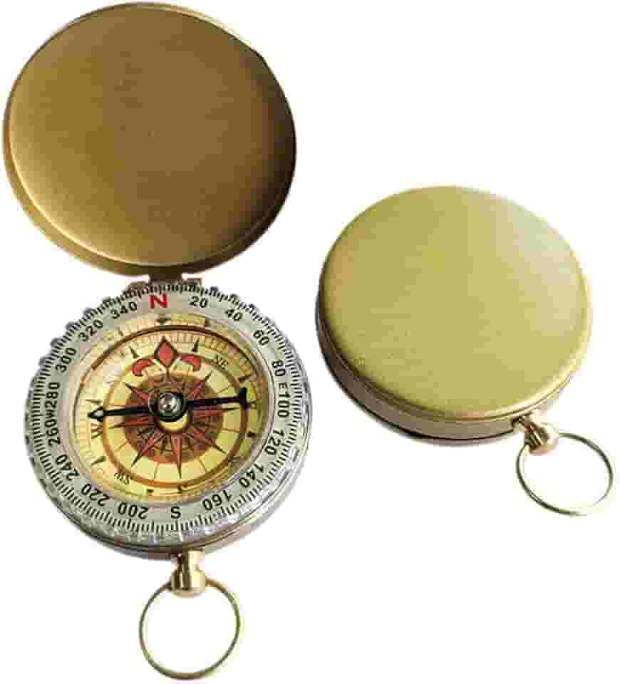 Bússola de acampamento premium – bússola de sobrevivência de cobre com função luminosa para esportes e aventuras ao ar livre