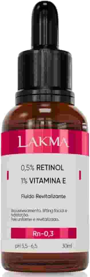 Serum Facial Lakma Retinol 0,5% + Vitamina E 1% Skincare Home Care Todos os Tipos de Pele Antirugas