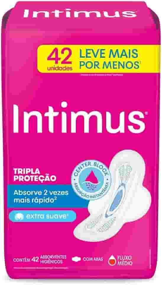 Intimus Absorvente Externo Tripla Proteção Cobertura Suave Com Abas - 42 un