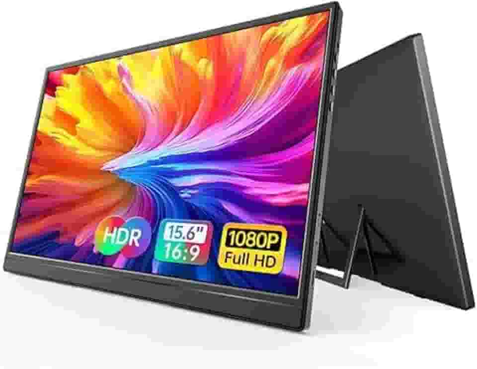 Monitor Portátil 15,6 Polegadas, UltraSlim, Gamer, Full HD 1080P, HDR, Tela 16:9, com Suporte Angular Mini HMDI, USB-c