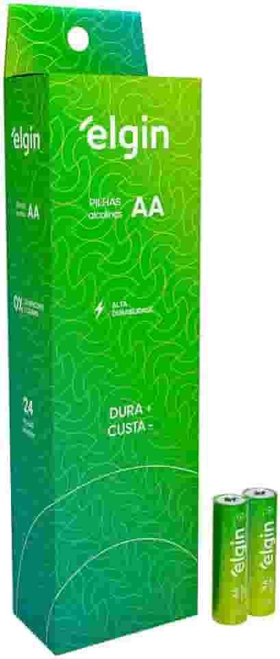 Pilhas Alcalinas AA Elgin - Tubo com 24 unidades