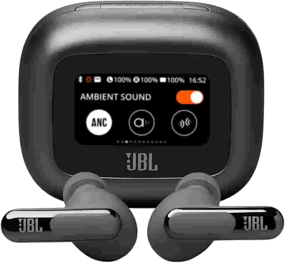 JBL, Fone de Ouvido Bluetooth, Live Beam 3, In-ear, Tela de 1.45", Cancelamento de Ruído - Preto