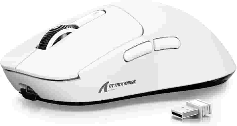 ATTACK SHARK X3 Mouse SUPERLIGHT 49g,sensor de jogo PixArt PAW3395,mouse de jogo sem fio/com fio BT/2.4G,6 DPI ajustáveis até 26000,Kailh GM8.0,mouses de escritório para Win11/Xbox/PC/Mac (branco)