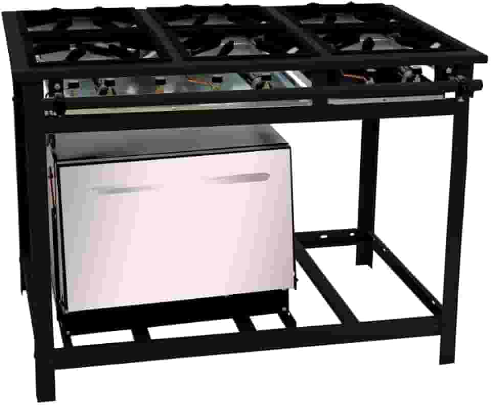 Fogão Industrial A Gás Venâncio 6 Bocas Alta Pressão Com Forno