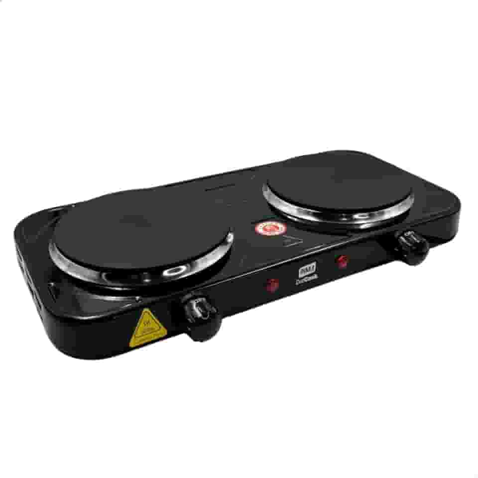 INMA, Fogão Elétrico, Fogão 2 Bocas, Fogão Portátil, Fogão De Mesa, Cooktop, Fogões Cooktop, Fogareiro Elétrico, Fogareiro Com 2 Bocas, Fogareiro Portátil (Preto 220v)