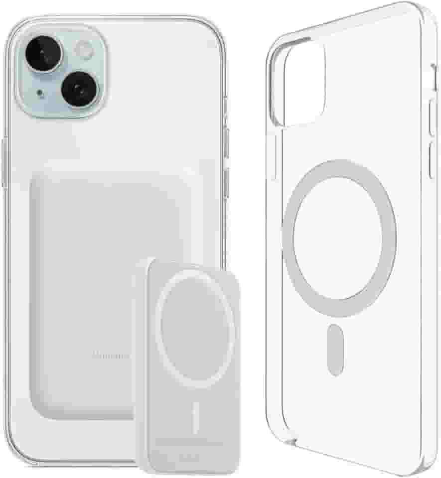 Carregador Portátil + Capa Magnética por Indução Compatível com Magsafe para iPhone 15, 15 Pro Max e 15 Plus (iPhone 15)