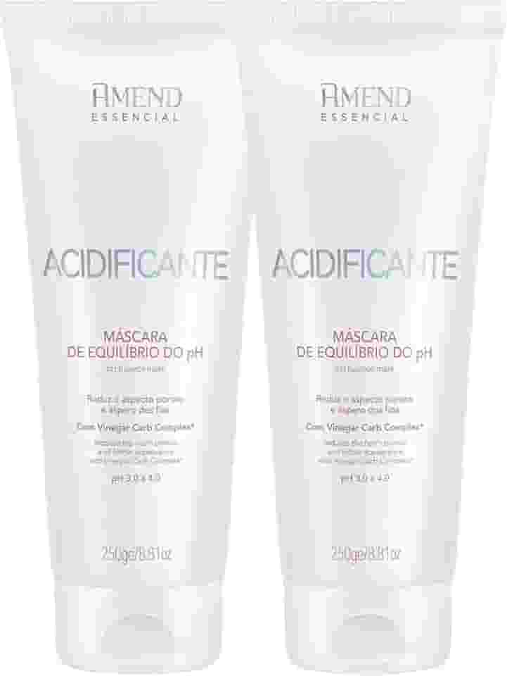 Amend Máscara Acidificante Equilíbrio pH, Kit com 2 Unidades, 250g Cada, Reduz Aspecto Poroso