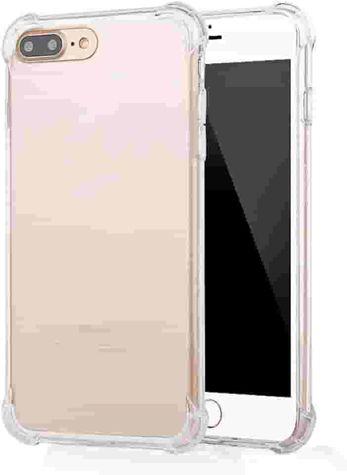 USTIYA Capa para iPhone 8 Plus/iPhone 7 Plus 5,5 polegadas Uso Resistente, Bumper Absorção Choques em TPU Transparente Protector Câmera Espessamento nas Quatro Pontas da Carcasa