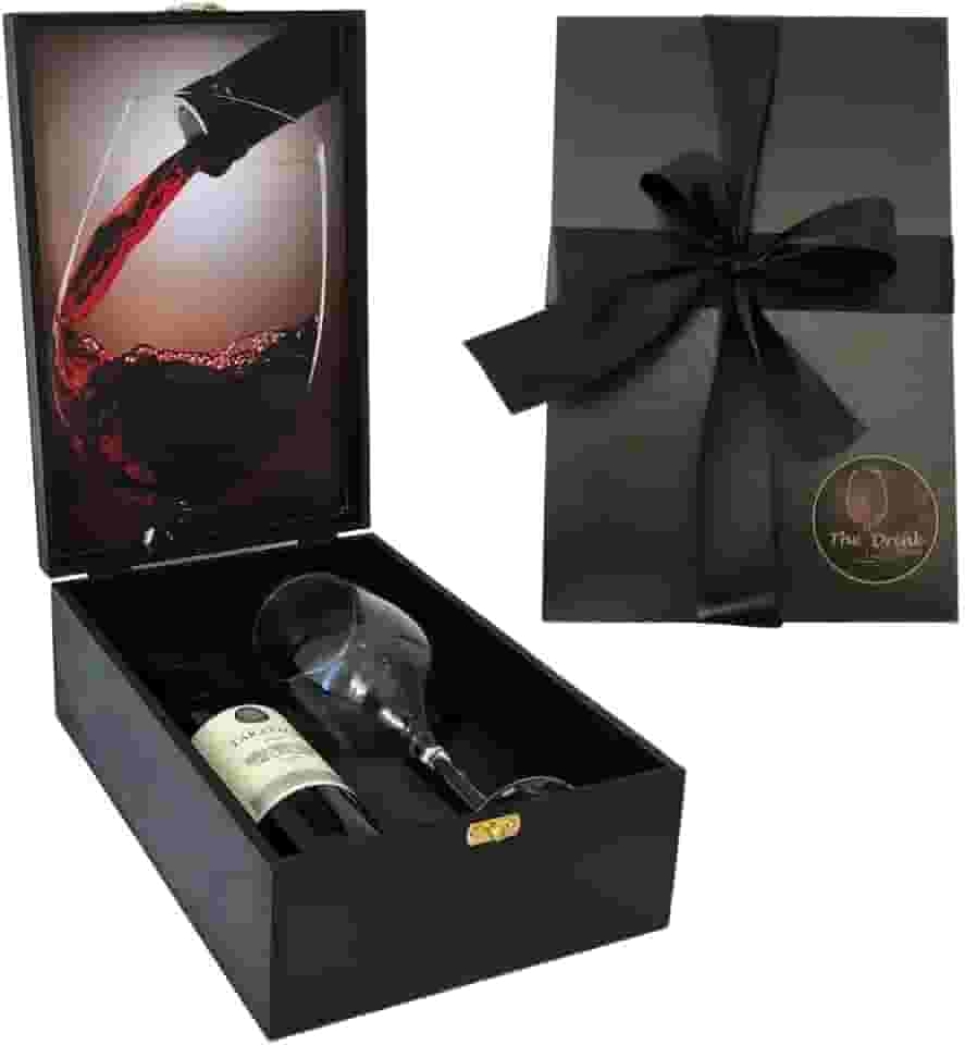 Kit Premium Vinho Tinto Wine Box Taça Vidro 490ml