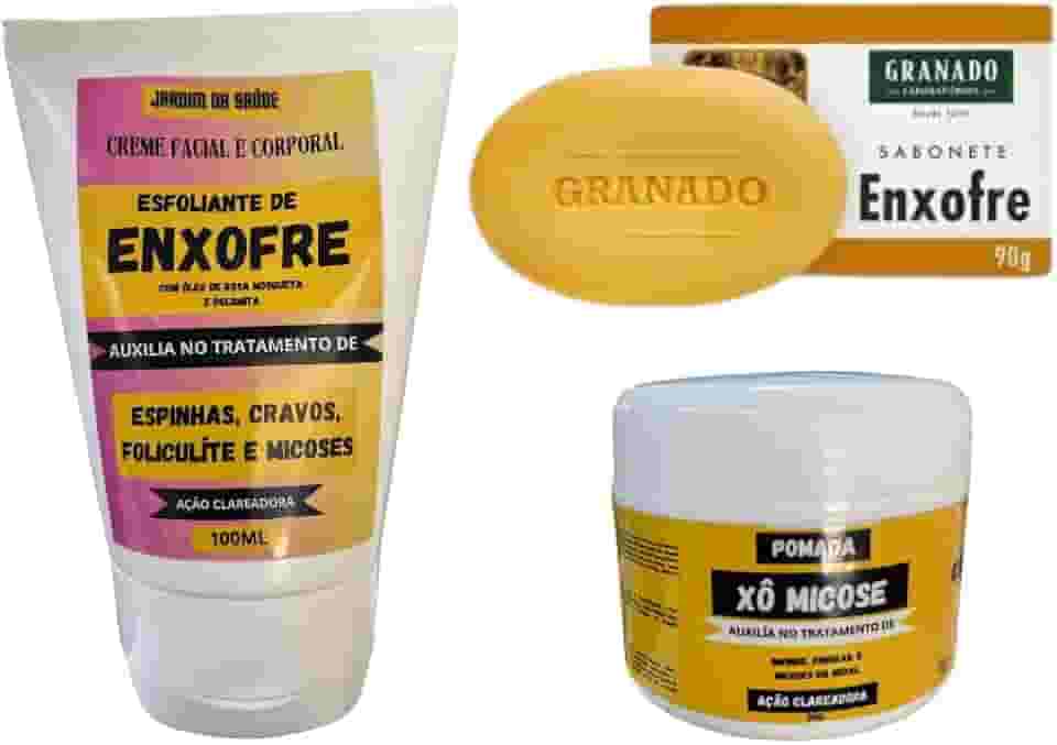 Kit Creme Esfoliante de Enxofre Sabonete e pomada