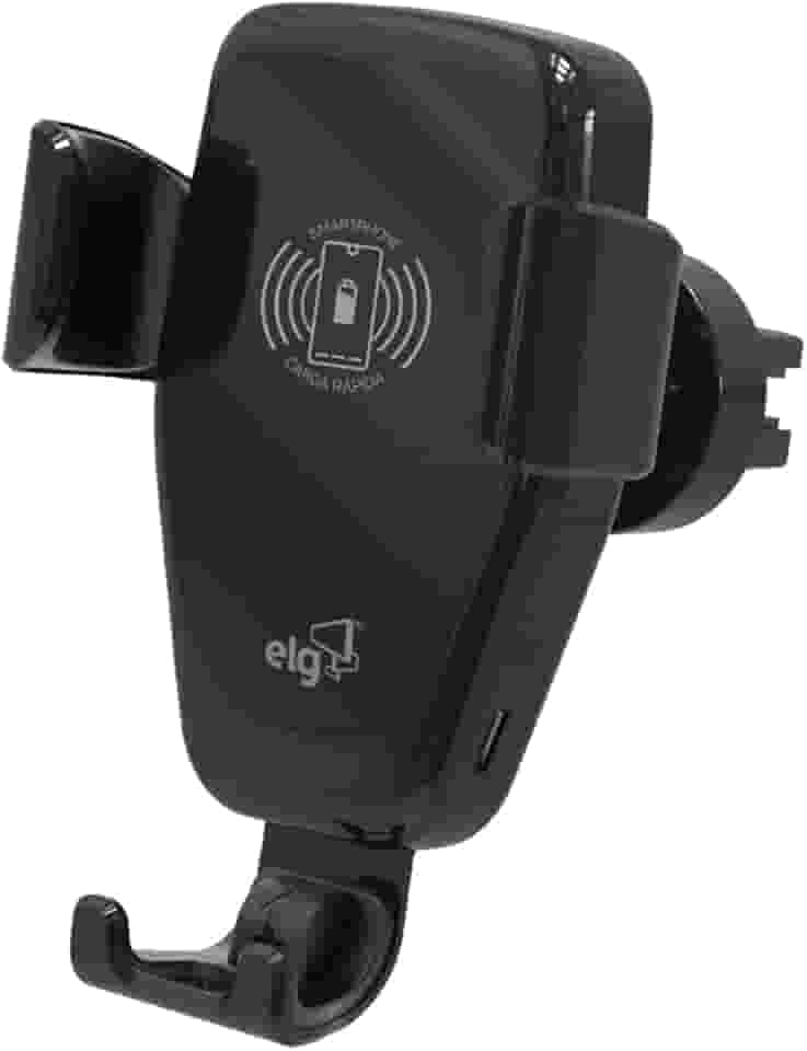 Suporte Veicular Tipo Garra com Carregamento Wireless (Sem Fio) de 10W, Encaixe na Saída de Ar, Celulares de 4.5"a 7", Preto, CH360WA, ELG