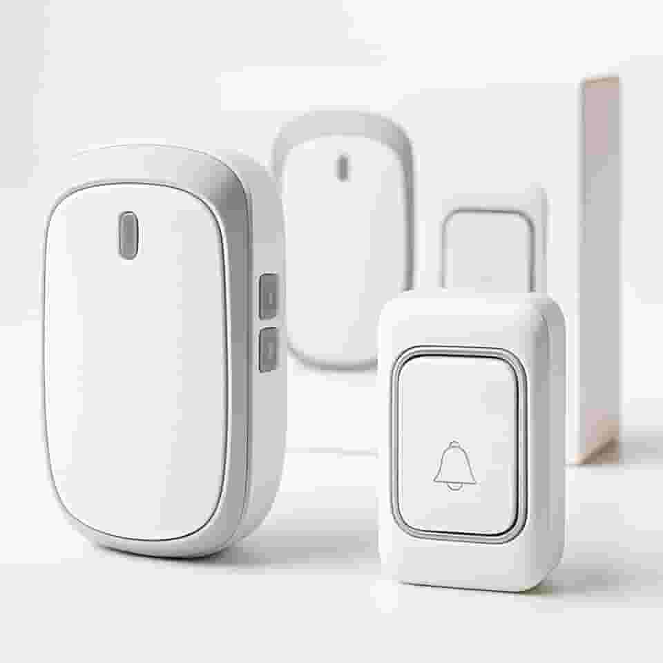 Campainha Sem Fio Residencial, Bivolta 110-220V, Longo Alcance de Comunicação, Não Precisa de Cabos, Resistente a Chuva, Kit Completo Com Campainha, Receptor, Pilha e Fixadores, 36 Tipos de Toques