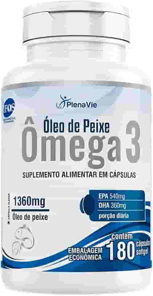 Floral Ervas do Brasil, Omega 3 1360mg DHA EPA 180 cápsulas Pote Econômico Óleo de Peixe