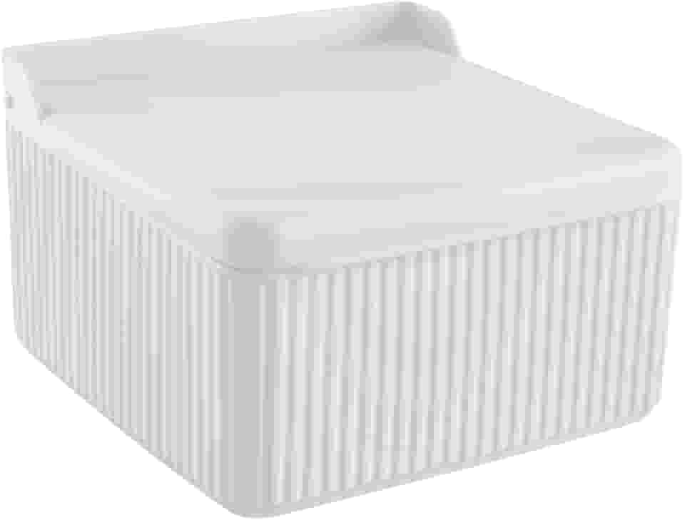 Saleiro Quadrado 1kg de Plástico Tampa Basculante 13x8cm (Branco)