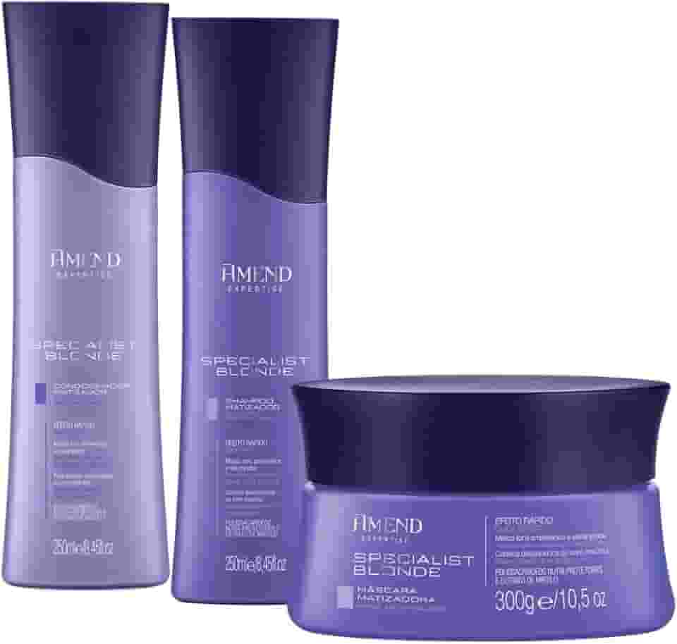 Kit Amend Shampoo + Condicionador + Máscara Capilar Amend Specialist Blonde Matizador - Cabelos Loiros, Descoloridos Ou com Mechas