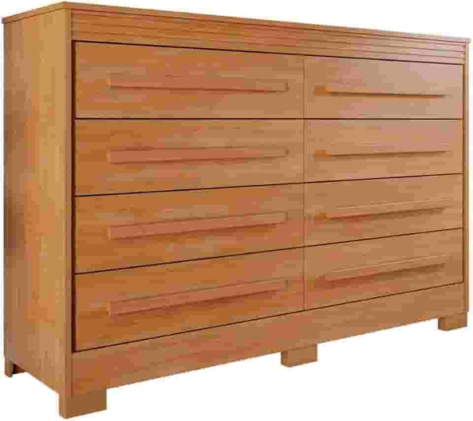 Comoda California Quarto com 8 Gavetas e Pés em Plástico Cinamomo