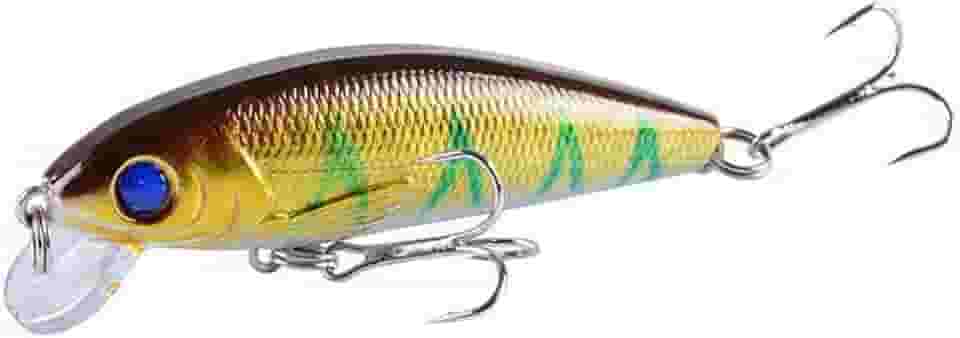 Isca de Pesca Plástico ABS Formato Peixe Imita Presa Resistente Dourada