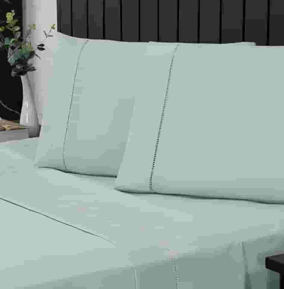 Jogo de Cama Casal Percal 400 Fios Ponto Palito 04 Peças, Antiácaro, Anti-pilling com Toque Macio - Dublin