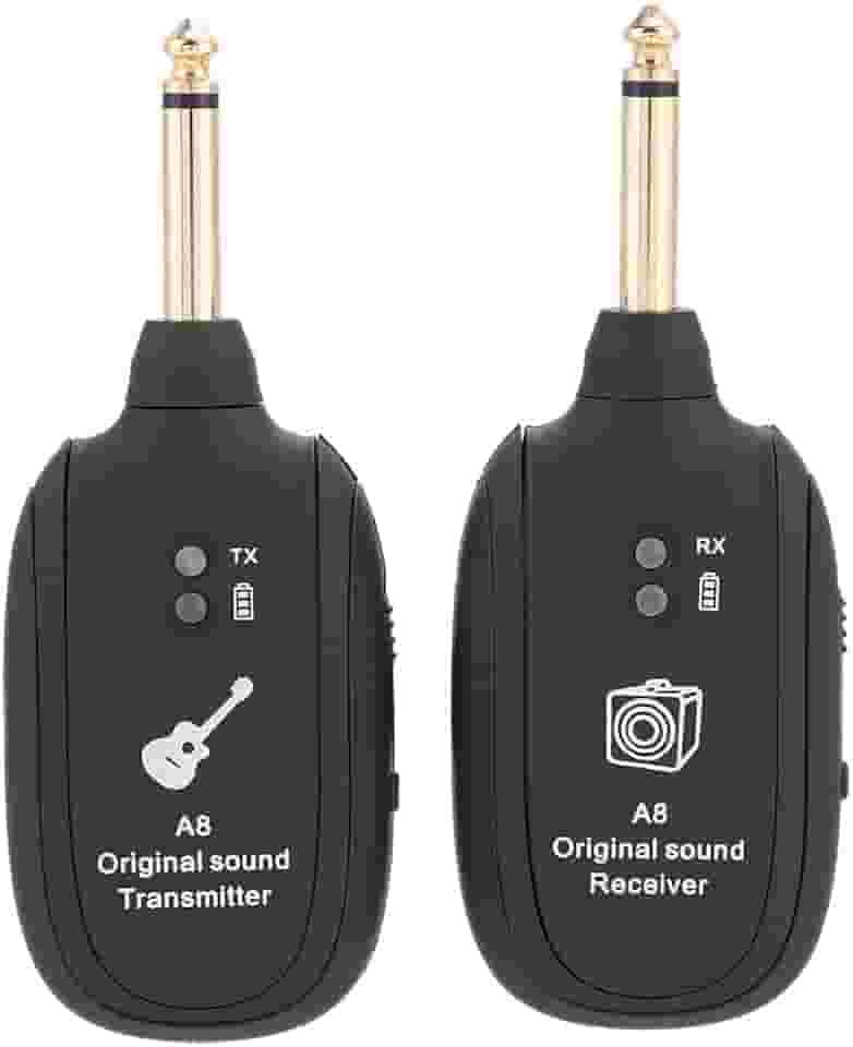 Transmissor de guitarra, transmissor sem fio e receptor de guitarra digital com cabo de carregamento USB para teclado de violão de guitarra elétrica