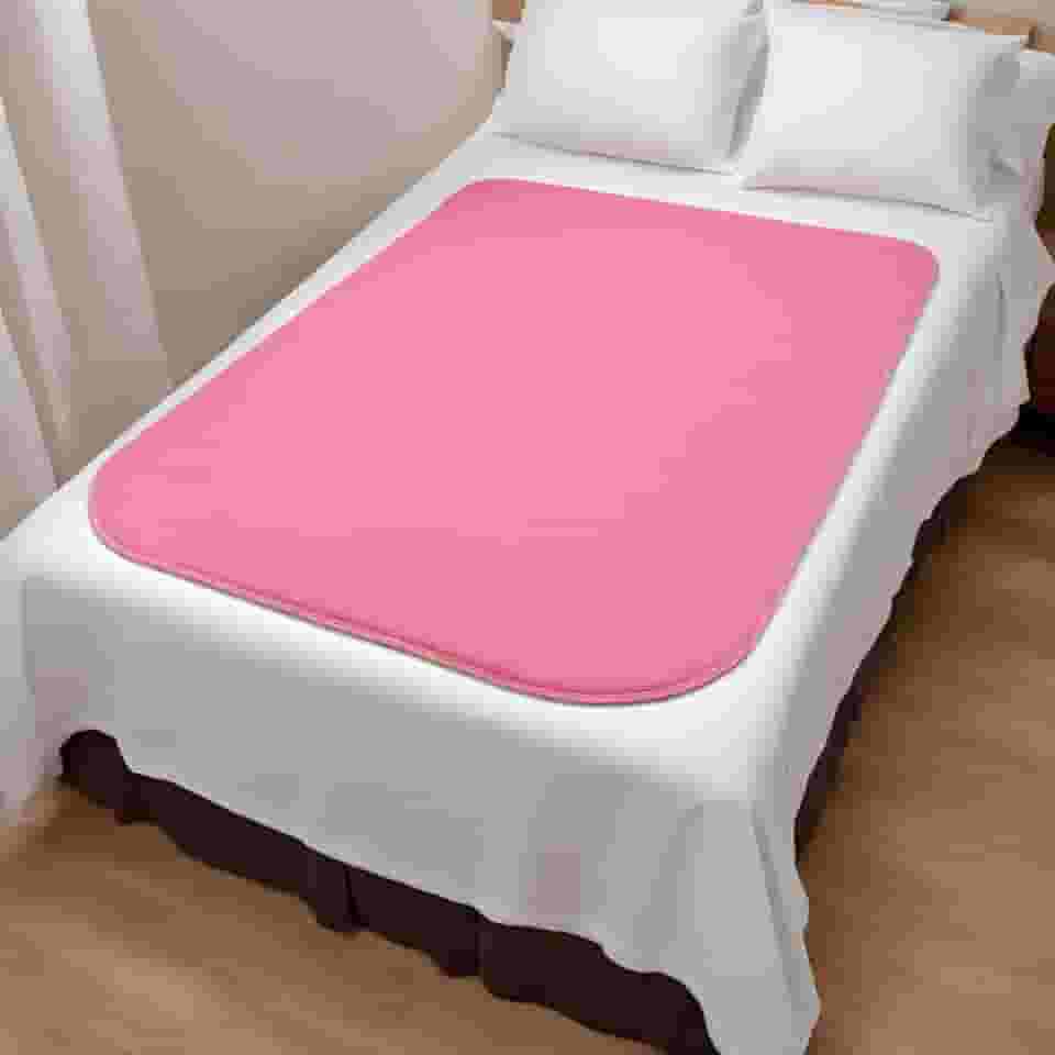 1 Protetor Para Colchão Lavável Uso Geriátrico e Infantil - 100x70cm - Absorvente e Impermeável (cor-de-rosa)