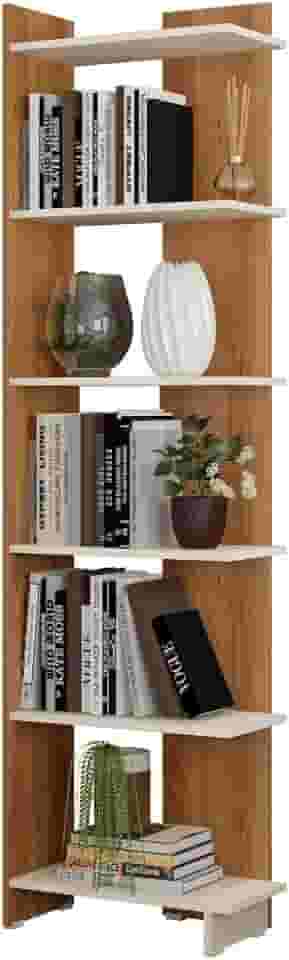 Estante Livreiro Organizador Multiuso Casa e Escritório Eccos Nature/Off White