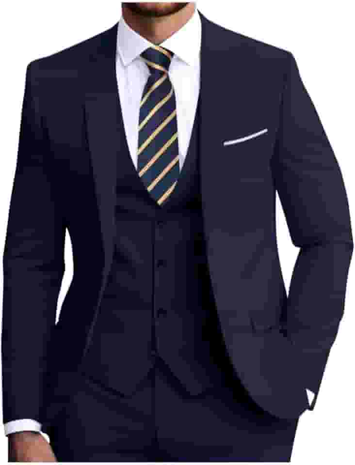 Terno masculino slim fit, conjunto de 3 peças, blazer, colete e calça, terno formal de formatura para homens, vestido de casamento, padrinho, smoking