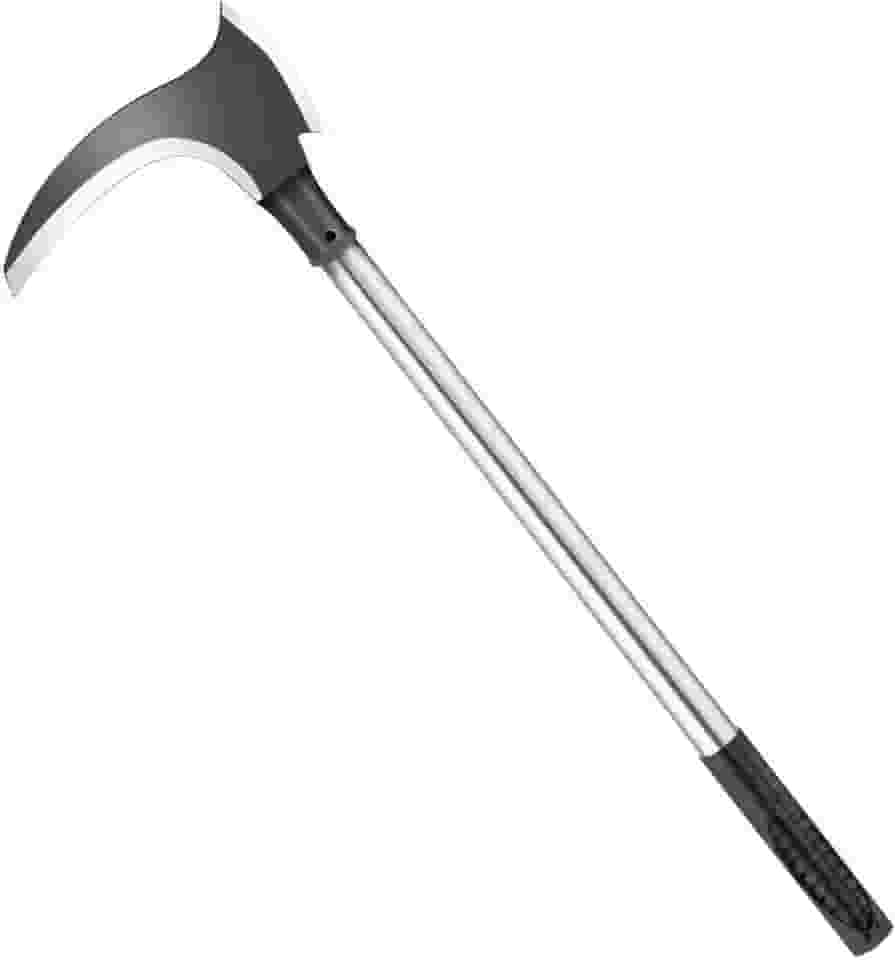 Foice de corte duplo de aço com alto manganês, cabo longo, cortador de grama multifuncional, ferramenta agrícola ao ar livre para pesca de montanha para cortar árvores e machadinha Corte e corte de